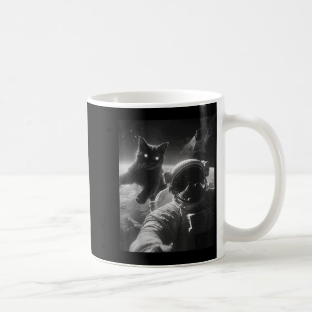 Mug Funny Graphic Chat Astronaut Selfie Funny (Droite)