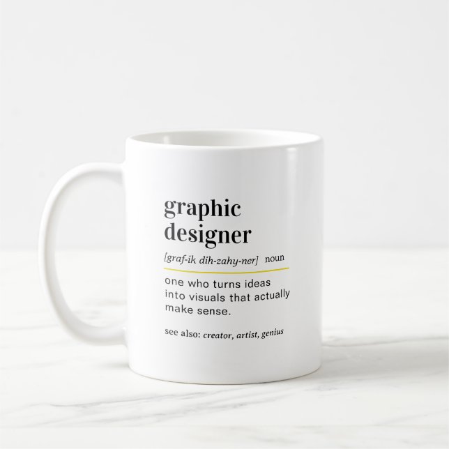 Mug Funny graphic Designer Definition Gift (Gauche)
