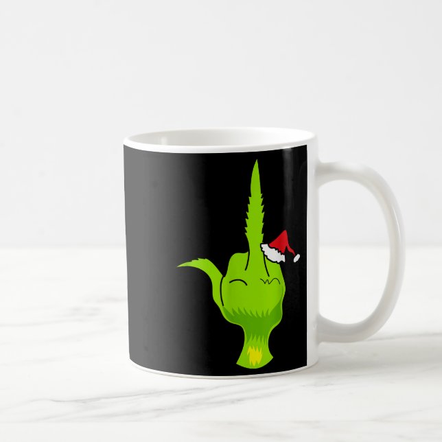 Mug Funny Green Hand Middle Finger Xmas Santa  (Droite)