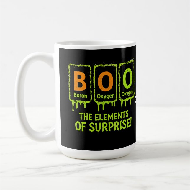 Mug Funny Halloween Boo Elements Science Surprise Cade (Gauche)