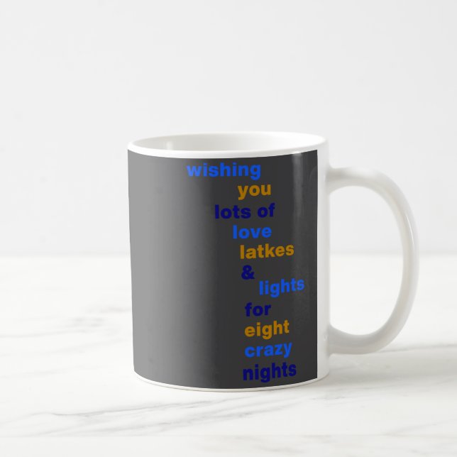 Mug Funny Hanukkah Love Latkes Lights In Blue  (Droite)