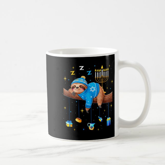 Mug Funny Hanukkah Sloth Jewish Chanukah Sleeng Hanukk (Droite)