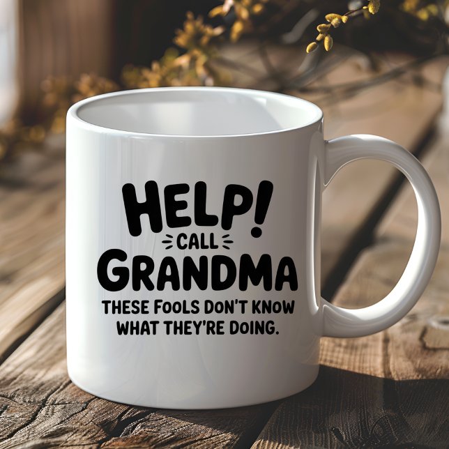 Mug Funny Help Call Grandma Gift Grandmother  (Créateur téléchargé)