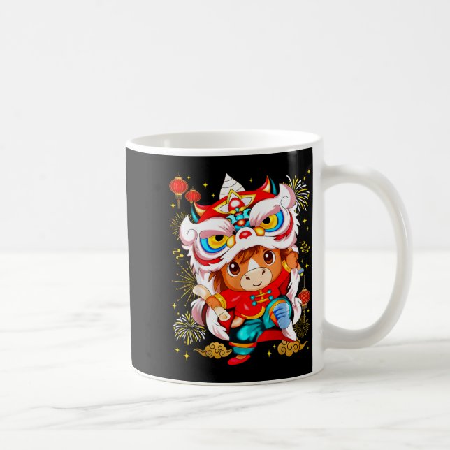 Mug Funny Horse Lion Dance Chinese New Year Kid Men  (Droite)