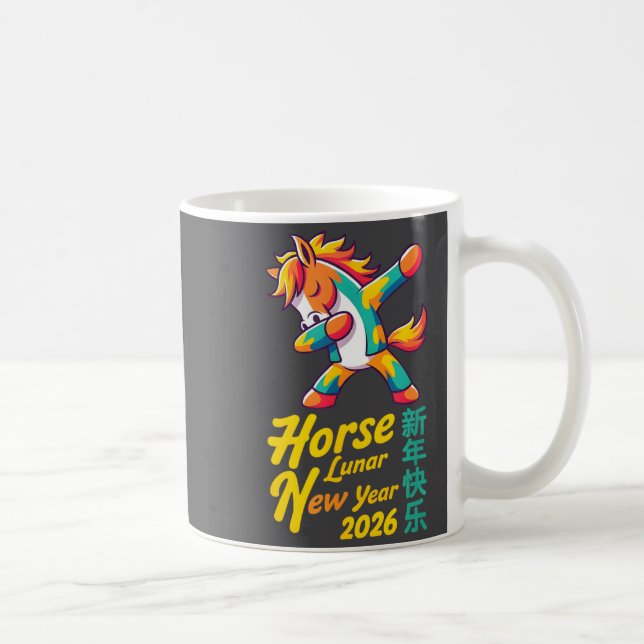 Mug Funny Horse Lunar New Year 2026 Dabbing Design  (Droite)