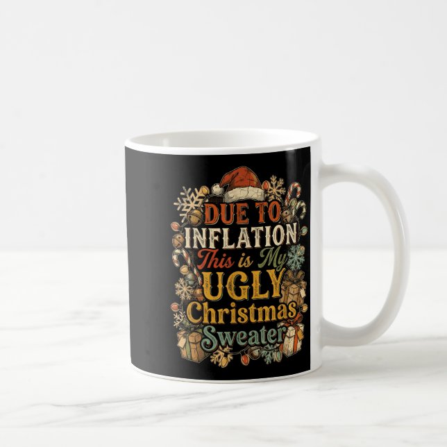 Mug Funny Inflation Ugly Christmas Sweater Retro Vinta (Droite)