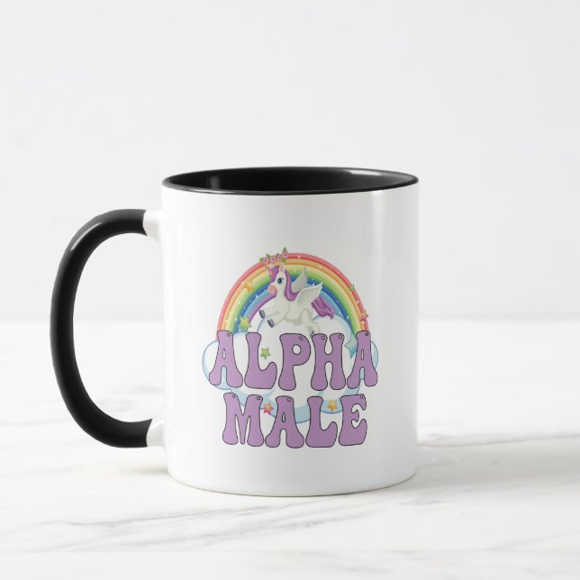 Mug Funny Ironic Alpha Homme Unicorne arc-en-ciel magi (Gauche)