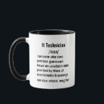 Mug Funny It Technician Définition cadeaux pour hommes<br><div class="desc">Idées cadeaux uniques pour les techniciens en informatique : Explorez une variété de cadeaux réfléchis pour les techniciens en informatique, convenant à la fois aux hommes et aux femmes. Des idées de cadeaux amusantes et pratiques aux objets qui célèbrent leur passion pour la faune, ces sélections honorent le dévouement et...</div>