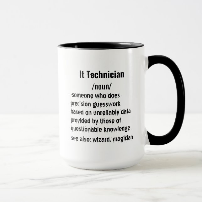 Mug Funny It Technician Définition cadeaux pour hommes (Droite)