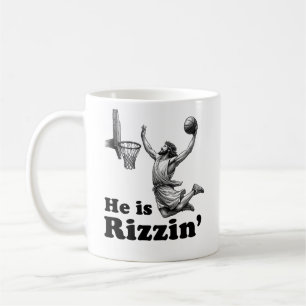 Mug Funny Jesus Basketball - Il est Rizzin'