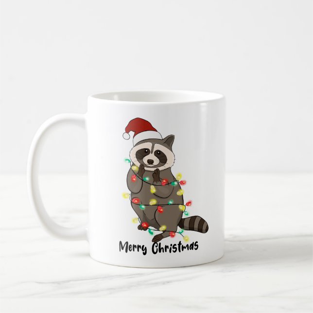 Mug Funny Joyeux Noël Racoon (Gauche)
