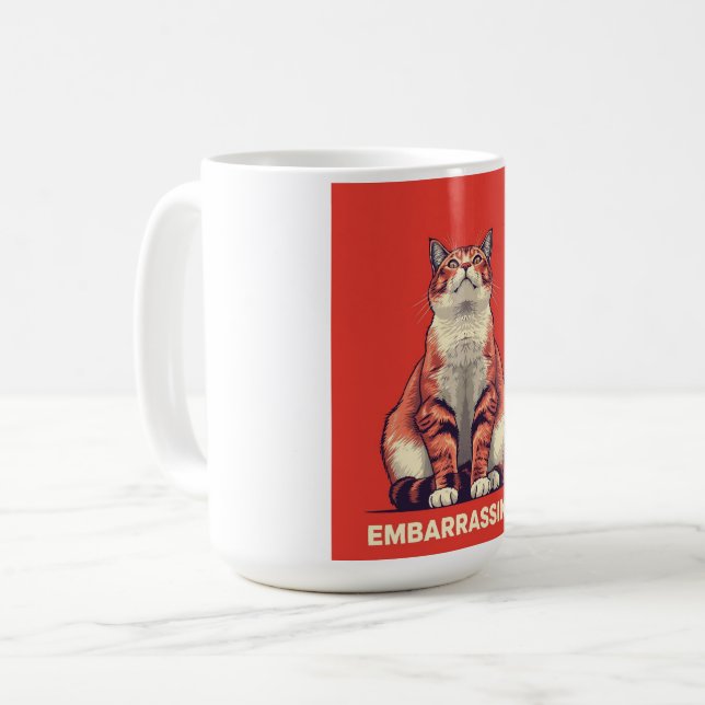 Mug Funny Judging Cat Embarrassing Retro Poster Art (Devant gauche)