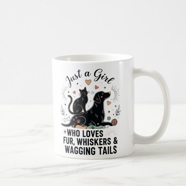 Mug funny Just a Girl who Loves Cats and Dogs mom (Droite)