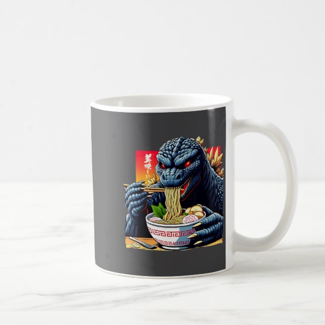 Mug Funny Kaiju Eating Ramen Japanese Monster Lover Bi (Droite)