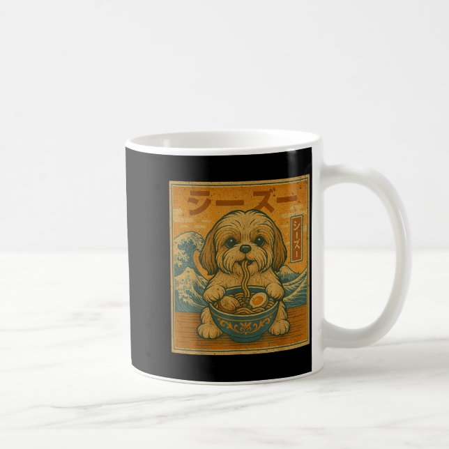 Mug Funny Kawaii Ramen Japanese Noodles Shih Tzu Eatin (Droite)