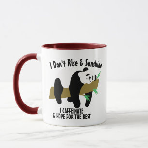 Mug Funny Lazy Panda Puns Tee, Rise & Sunshine