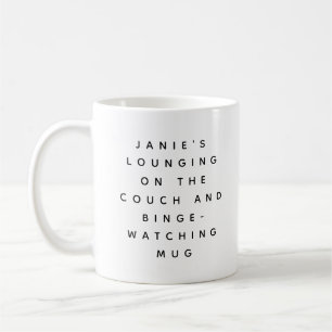 Mug Funny Lazy Regarder la télévision Personnalisée