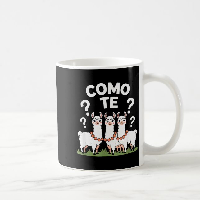 Mug Funny llama flower garland como te question mark F (Droite)