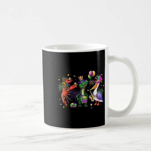 Mug Funny Mardi Gras 2026 Crocodile Crawfish Pelican N (Droite)
