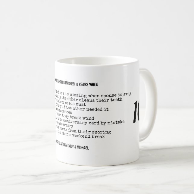 Mug FUNNY Mariage Anniversaire TOUTES LES ANNÉES Perso (Devant droit)