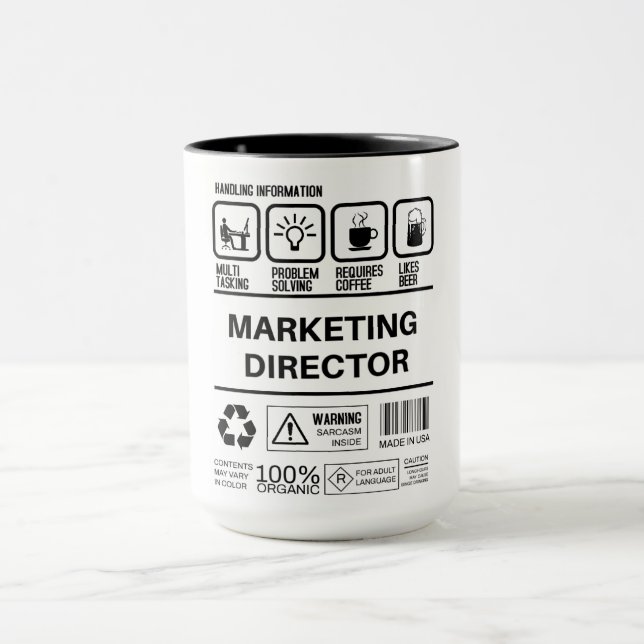 Mug Funny Marketing Director Handling Information (Centre)