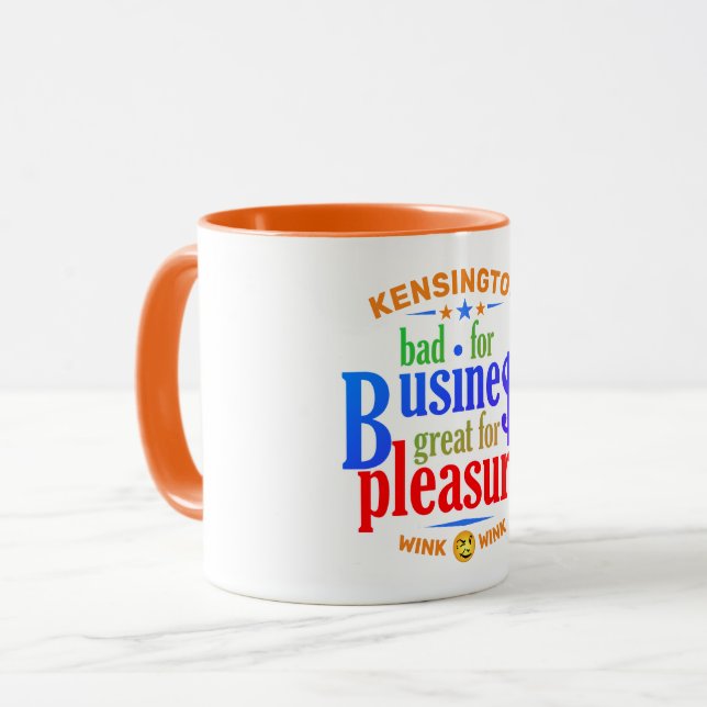 Mug FUNNY Mauvais pour les affaires Super pour le plai (Devant gauche)