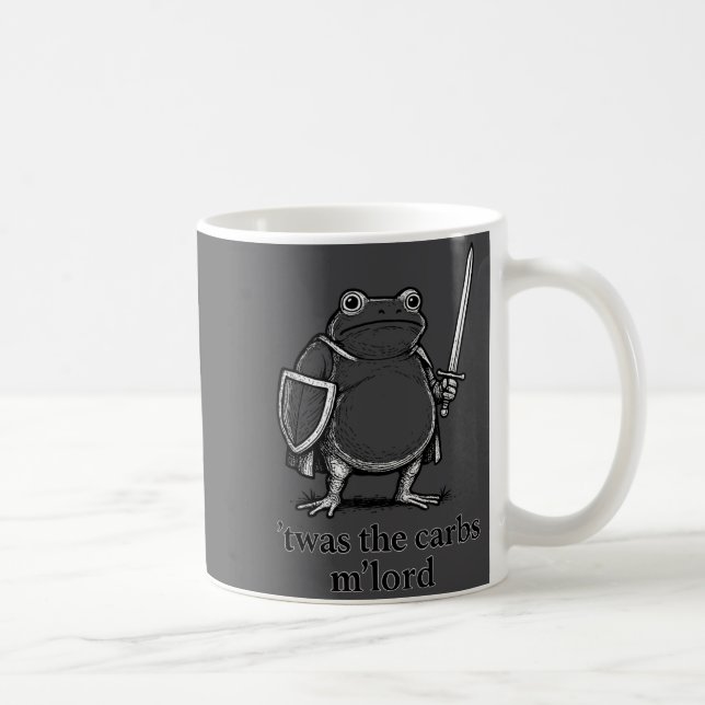 Mug Funny Medieval Frog Meme Carbs Knight M'lord Quote (Droite)