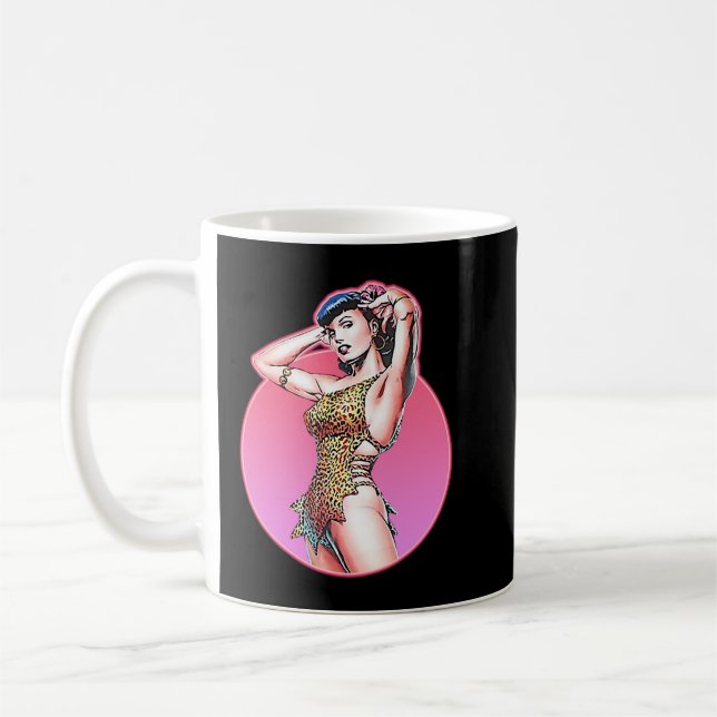 Mug Funny Men Illustration Pop Art Bettie Gta Leopard  (Gauche)