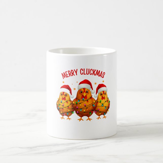 Mug Funny MERRY CLUCKMAS Poulet enveloppé à Noël (Centre)