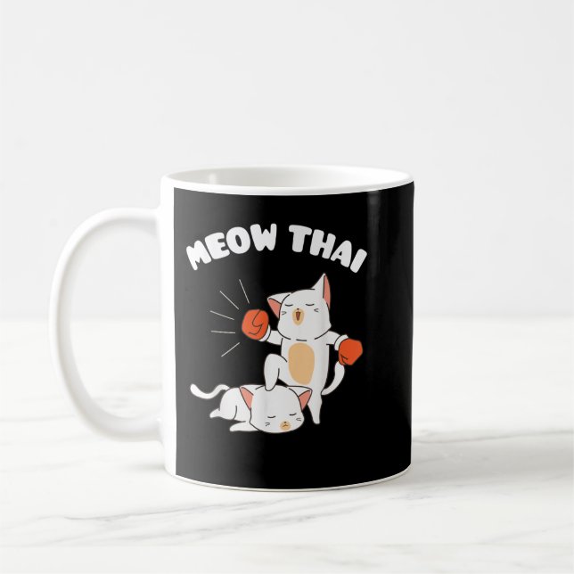 Mug Funny Muay Thai Cats Thai Boxing Fighter Don 779 (Gauche)