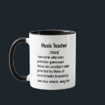 Mug Funny Music Enseignant Définition cadeaux pour hom<br><div class="desc">Idées cadeaux uniques pour les professeurs de musique : Explorez une variété de cadeaux réfléchis pour les professeurs de musique, convenant à la fois aux hommes et aux femmes. Des idées de cadeaux amusantes et pratiques aux objets qui célèbrent leur passion pour la faune, ces sélections honorent le dévouement et...</div>