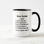 Mug Funny Music Enseignant Définition cadeaux pour hom<br><div class="desc">Idées cadeaux uniques pour les professeurs de musique : Explorez une variété de cadeaux réfléchis pour les professeurs de musique, convenant à la fois aux hommes et aux femmes. Des idées de cadeaux amusantes et pratiques aux objets qui célèbrent leur passion pour la faune, ces sélections honorent le dévouement et...</div>