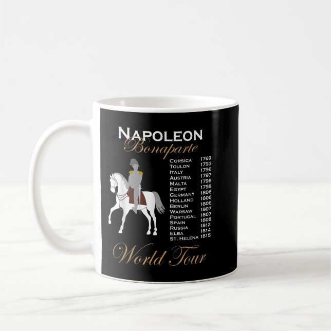 Mug Funny Napoléon Bonaparte Histoire World Tour Timel (Gauche)