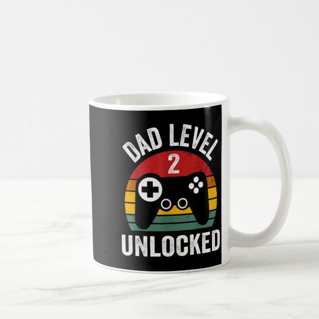 Mug Funny New Dad Shirt Dad Level 2 Unlocked For 2 Kid (Droite)