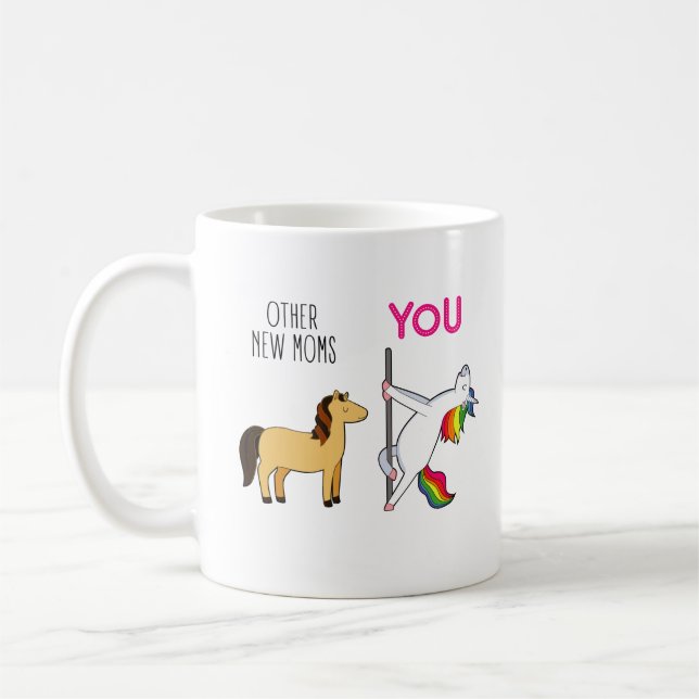 Mug Funny New Mom Unicorn (Gauche)