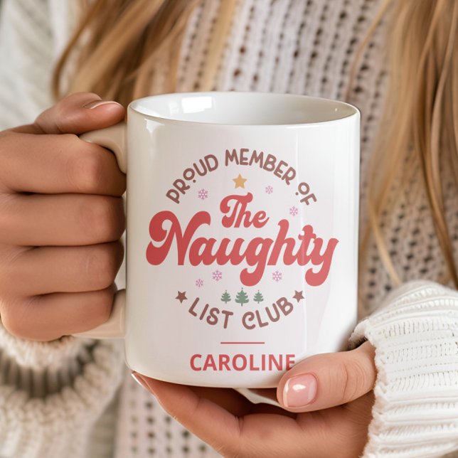 Mug Funny Nom personnalisé Christmas Naughty List (Créateur téléchargé)