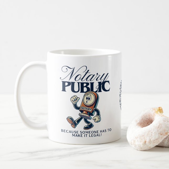 Mug Funny Notaire Public - Certifié Cadeau Humour Nota (Avec donut)