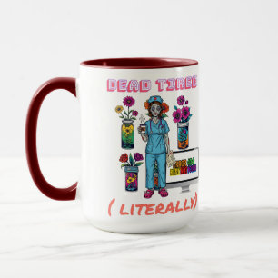 Mug Funny Nurse Zombie "Morte Tired Literally" Cadeau 
