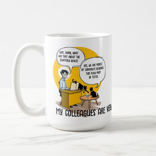 Mug Funny Office Cat Humor Coworker Gift Work Meme (Gauche)