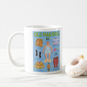 Mug FUNNY Over the Hill - Old MAN Paper Doll.