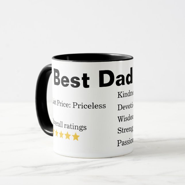 Mug Funny Papa Meilleur Papa Jamais Fête des pères Per (Devant gauche)