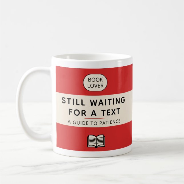 Mug Funny Patience Title Retro Paperback Cover Red (Gauche)