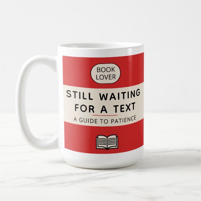 Mug Funny Patience Title Retro Paperback Cover Red (Gauche)
