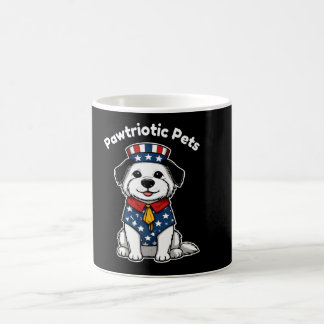 Mug Funny Pawtriotic Pets – Drapeau USAClassique,
