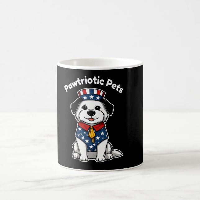 Mug Funny Pawtriotic Pets – Drapeau USAClassique,  (Centre)