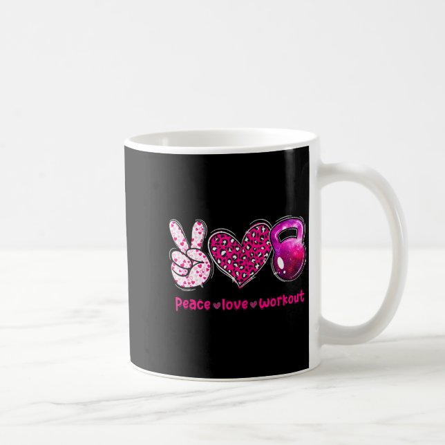 Mug Funny Peace Love Workout Gym Lifting Gymer Valenti (Droite)