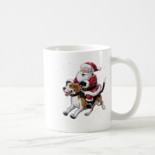 Mug Funny Père Noël équitation Chien Beagle Noël Pour