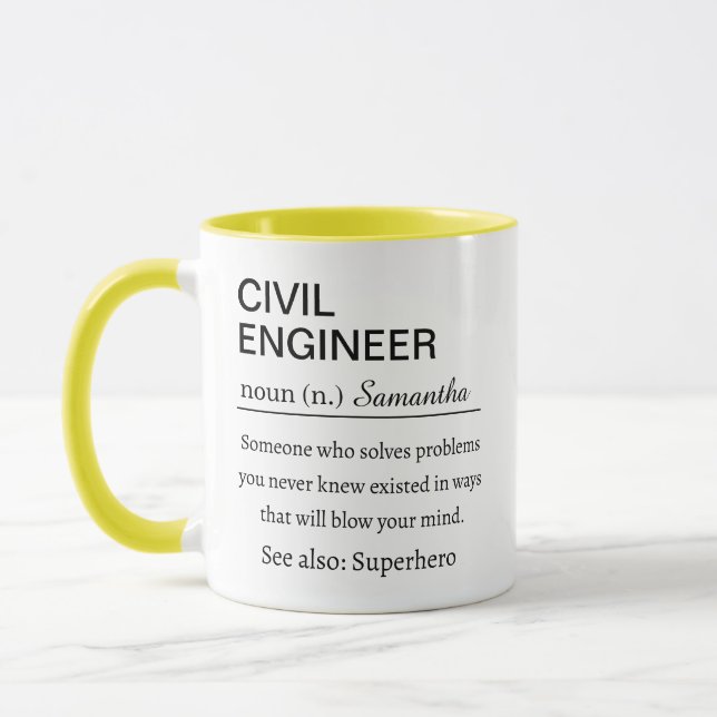 Mug Funny Personalized Civil Engineer Definition (Gauche)