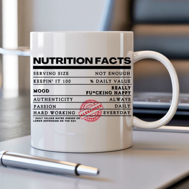 Mug Funny Personnalisé Étiquette de typographie classi (Créateur téléchargé)