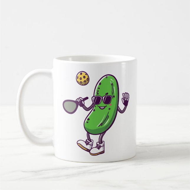 Mug Funny Pickleball et Concombre Cool : Paddle en Jeu (Gauche)